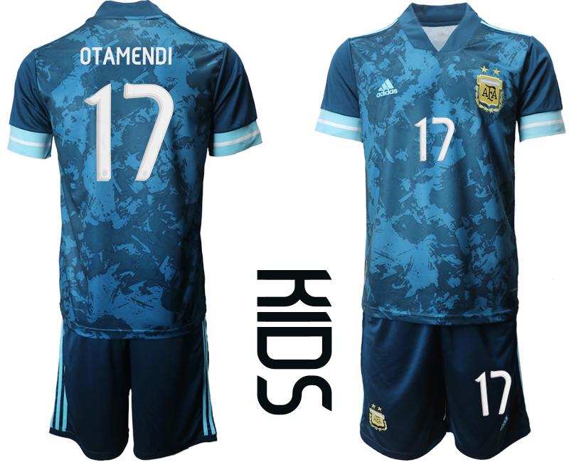 Youth 2020-2021 Season National team Argentina awya blue #17 Soccer Jersey->argentina jersey->Soccer Country Jersey